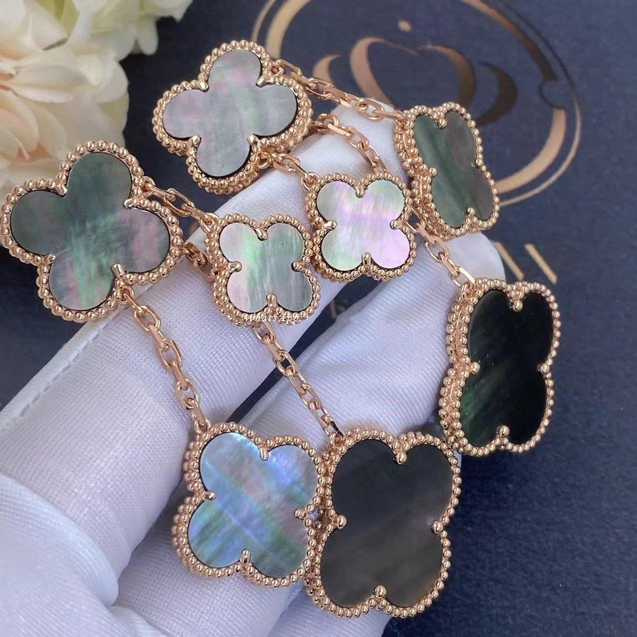 [Eternal Jewelry]CLOVER EARRINGS DARK MOP 4 MOTIFS ROSE GOLD