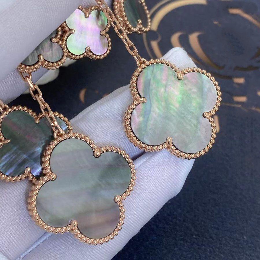 [Eternal Jewelry]CLOVER EARRINGS DARK MOP 4 MOTIFS ROSE GOLD