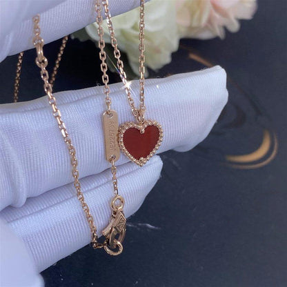 [Eternal Jewelry]SWEET CLOVER CARNELIAN HEART NECKLACE