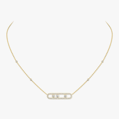 [Eternal jewelry] Move Pave_ Rose Gold Diamond Necklace