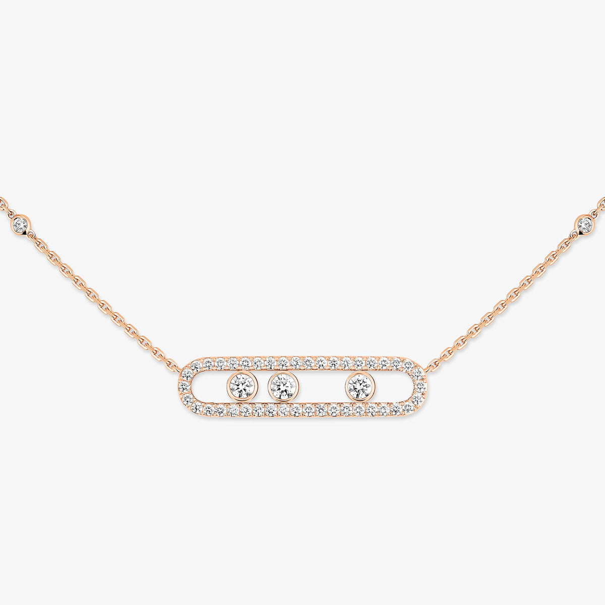 [Eternal jewelry] Move Pave_ Rose Gold Diamond Necklace