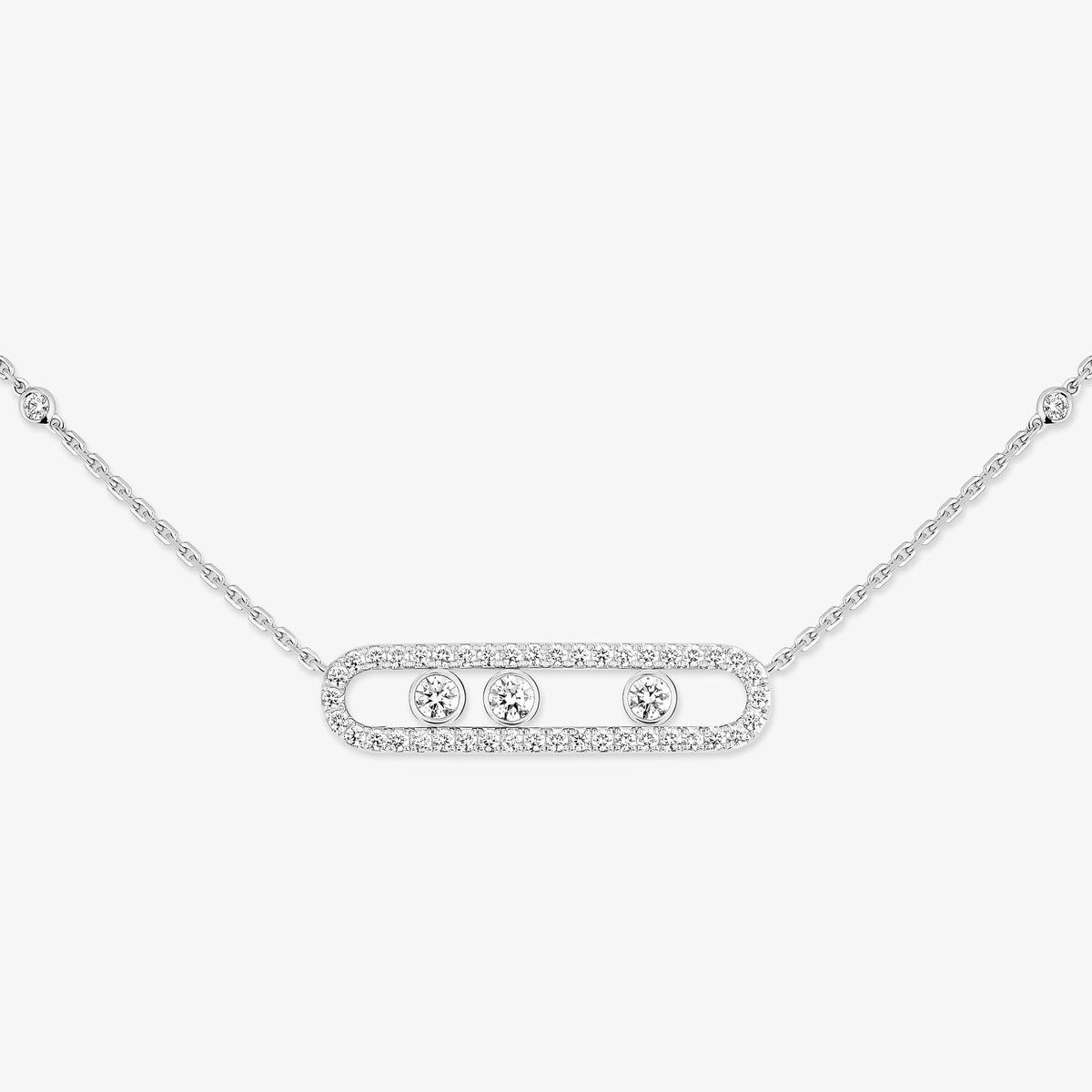 [Eternal jewelry] Move Pave_ Rose Gold Diamond Necklace