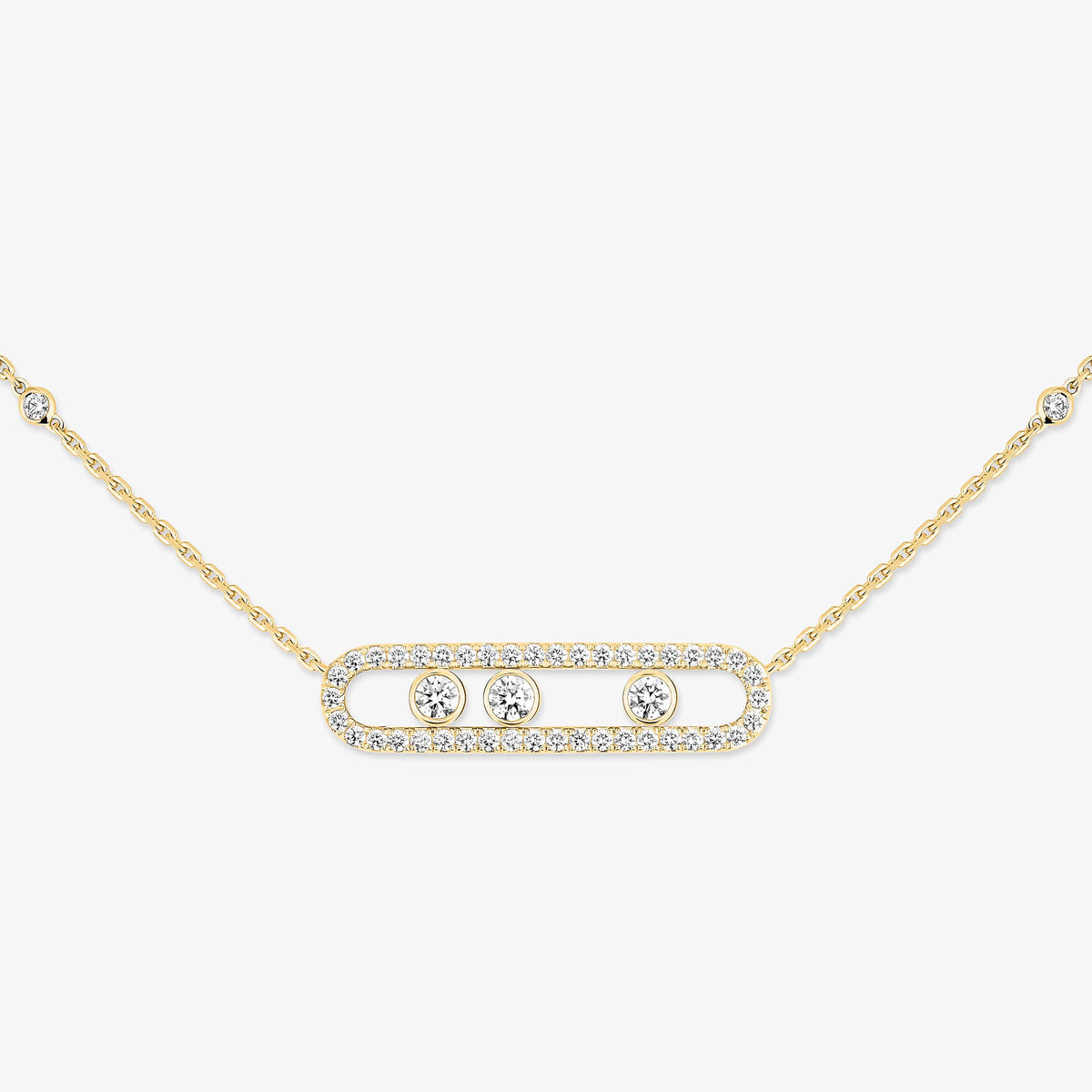 [Eternal jewelry] Move Pave_ Rose Gold Diamond Necklace