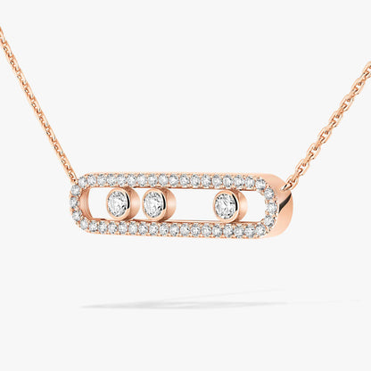 [Eternal jewelry] Move Pave_ Rose Gold Diamond Necklace