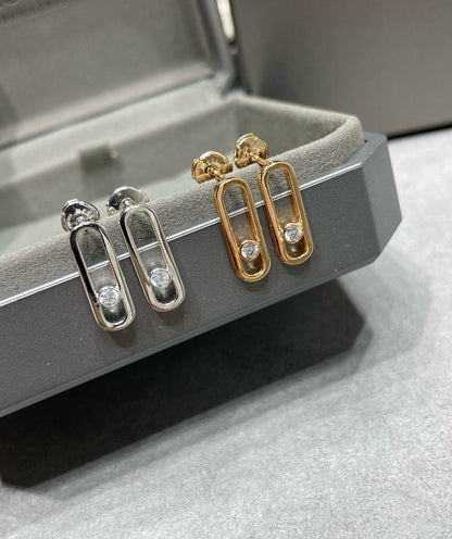 [Eternal jewelry]MOVE UNO SMALL 1 DIAMOND EARRINGS