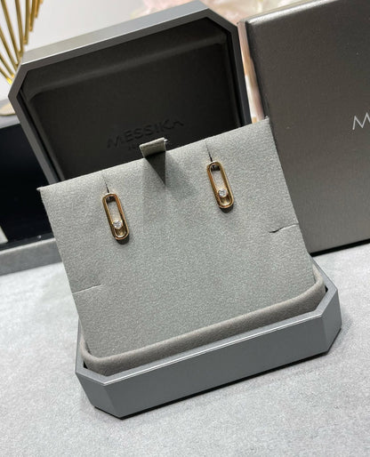 [Eternal jewelry]MOVE UNO SMALL 1 DIAMOND EARRINGS