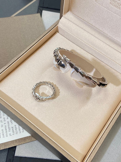 [Eternal Jewelry]Viper Silver No‑Diamond Snake Bracelet