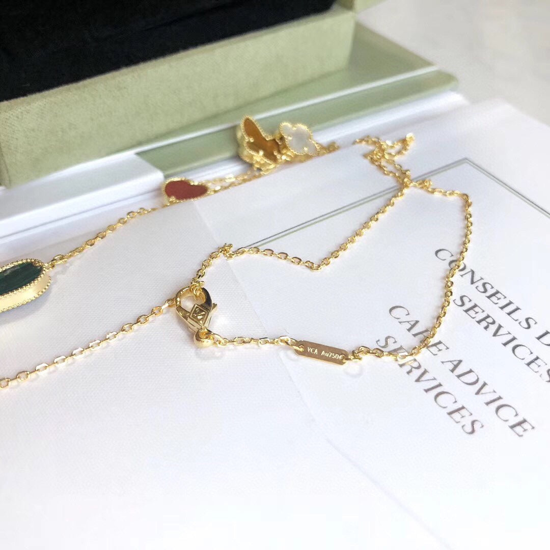 [Eternal Jewelry]LUCKY SPRING 4 MOTIFS ROSE GOLD NECKLACE
