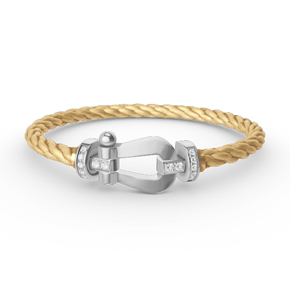 [Eternal Jewelry]FORCE LARGE HORSESHOE HALF DIAMOND BRACELET SILVER