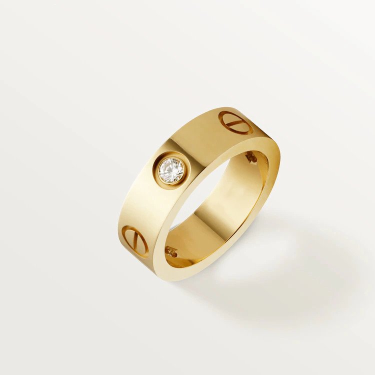 [Eternal Jewelry]LOVE RING 5.5MM 3 DIAMONDS PINK GOLD