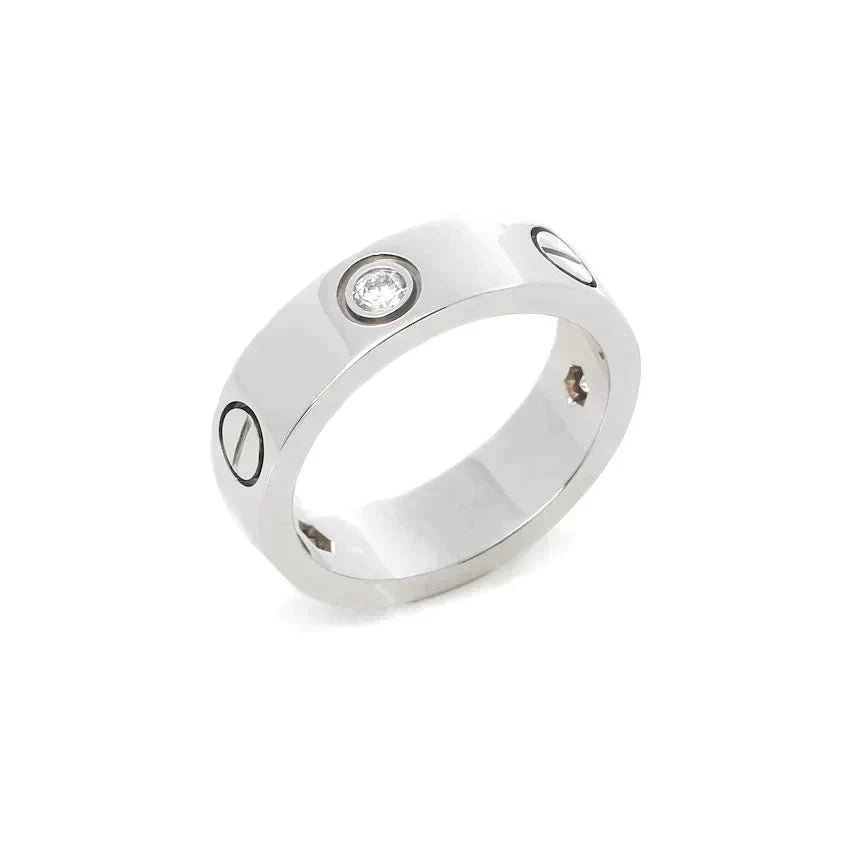 [Eternal Jewelry]LOVE RING 5.5MM 3 DIAMONDS SILVER